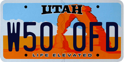 UT license plate W500FD