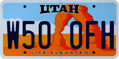 UT license plate W500FH