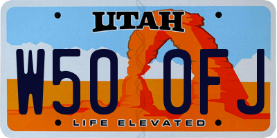 UT license plate W500FJ