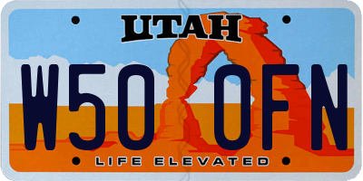 UT license plate W500FN