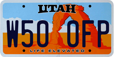 UT license plate W500FP