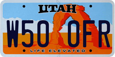 UT license plate W500FR