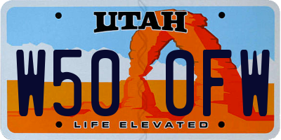 UT license plate W500FW