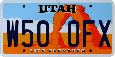 UT license plate W500FX