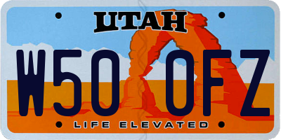 UT license plate W500FZ