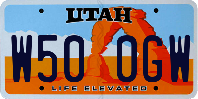 UT license plate W500GW