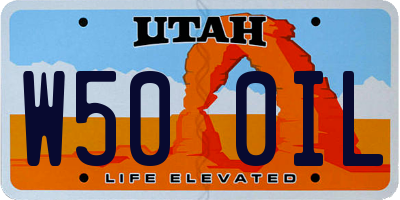 UT license plate W500IL