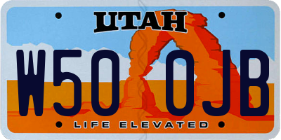 UT license plate W500JB