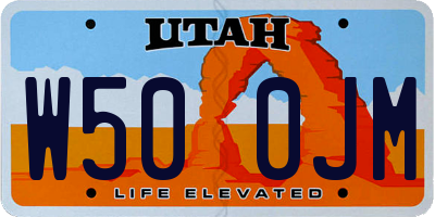 UT license plate W500JM