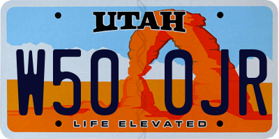 UT license plate W500JR