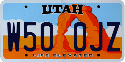 UT license plate W500JZ