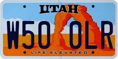 UT license plate W500LR