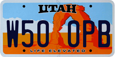 UT license plate W500PB