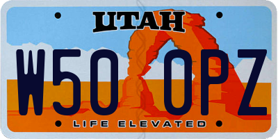 UT license plate W500PZ