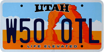 UT license plate W500TL