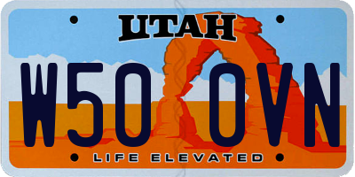 UT license plate W500VN