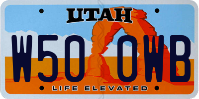 UT license plate W500WB