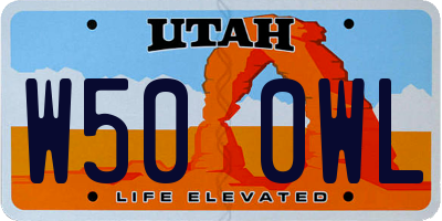 UT license plate W500WL