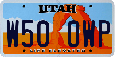 UT license plate W500WP