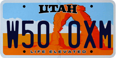 UT license plate W500XM