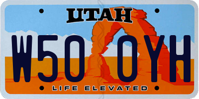 UT license plate W500YH