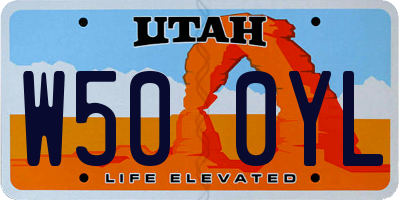 UT license plate W500YL