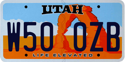 UT license plate W500ZB