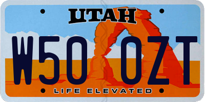 UT license plate W500ZT
