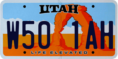 UT license plate W501AH
