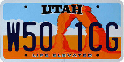 UT license plate W501CG