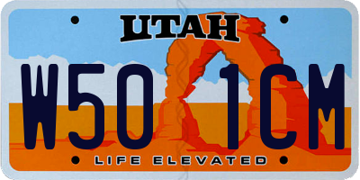 UT license plate W501CM