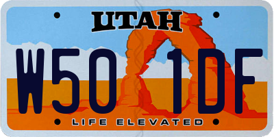 UT license plate W501DF