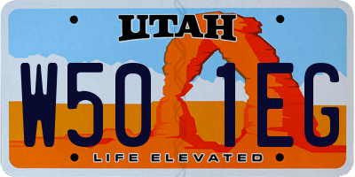 UT license plate W501EG