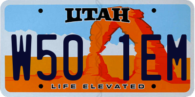 UT license plate W501EM