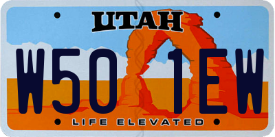 UT license plate W501EW