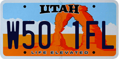 UT license plate W501FL