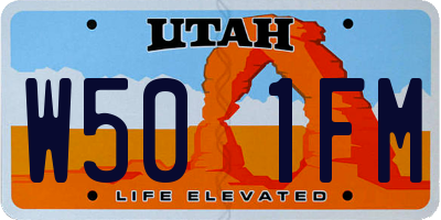 UT license plate W501FM