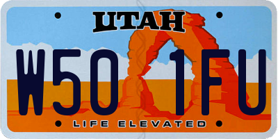 UT license plate W501FU