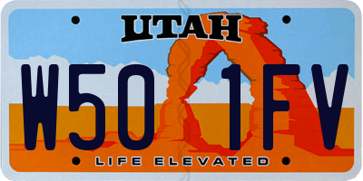 UT license plate W501FV