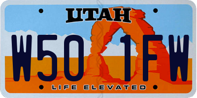 UT license plate W501FW