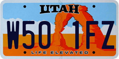 UT license plate W501FZ