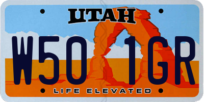 UT license plate W501GR