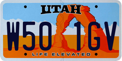 UT license plate W501GV