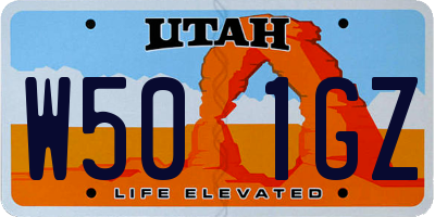 UT license plate W501GZ