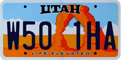 UT license plate W501HA