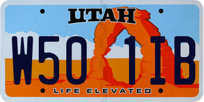 UT license plate W501IB