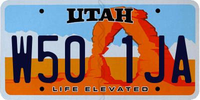UT license plate W501JA