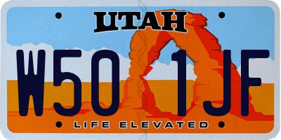 UT license plate W501JF