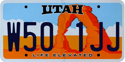 UT license plate W501JJ