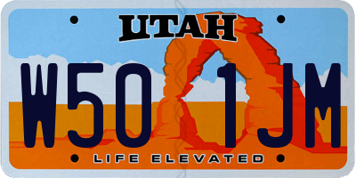 UT license plate W501JM